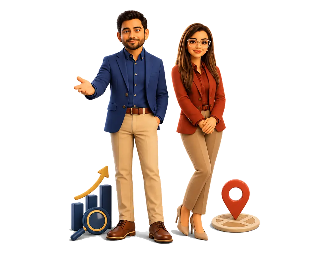 Rachel Brum and Daniel, founders of Axel SEO